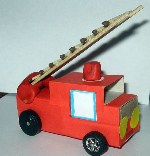 Пожарная машина с лестницей » Модели из бумаги, скачать бесплатные шаблоны для бумаги